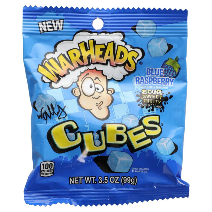 Warheads Blue Raspberry Sour Chewy Cubes